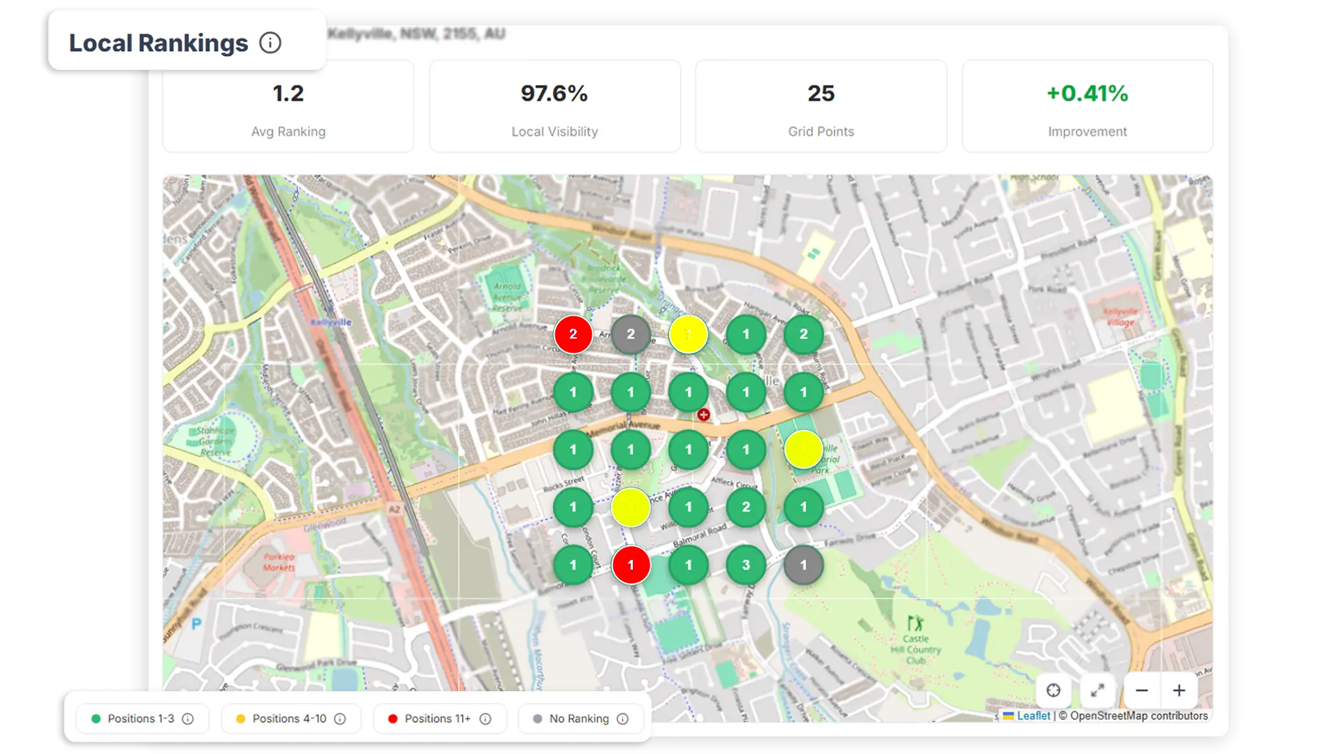 Local ranking grid map