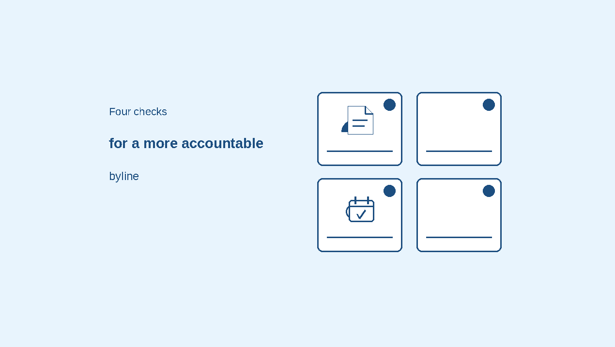 Four checks for a more accountable byline: identity, evidence, reputation and structured data