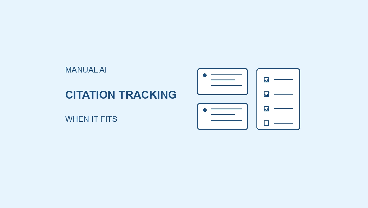 Manual AI citation tracking workflow with prompt records and an evidence checklist