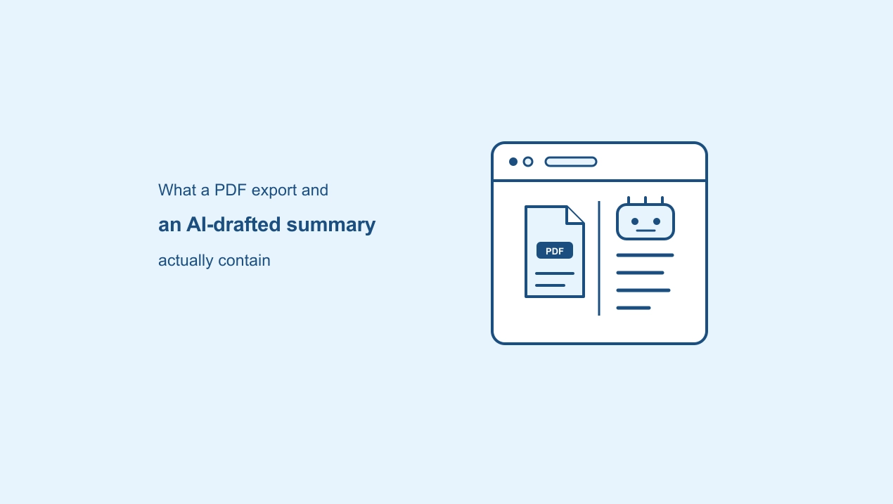 PDF export and AI-drafted summary for SEO reporting