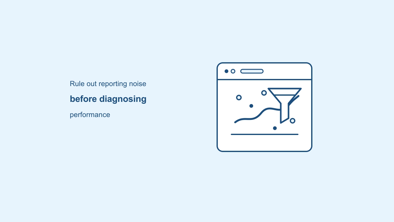 Reporting noise checks for diagnosing an organic traffic decline